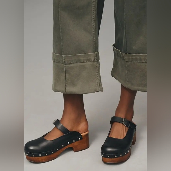 Anthropologie - Pilcro Wide-Leg Cuffed Pants - Olive Green - Picture 3 of 12